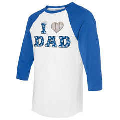 Los Angeles Dodgers Tiny Turnip Women's I Love Dad 3/4-Sleeve Raglan T-Shirt - MLB