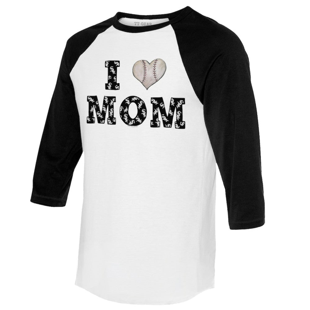 Chicago White Sox Tiny Turnip Women's I Love Mom 3/4-Sleeve Raglan T-Shirt - MLB