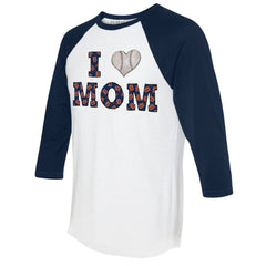 Detroit Tigers Tiny Turnip Women's I Love Mom 3/4-Sleeve Raglan T-Shirt - MLB