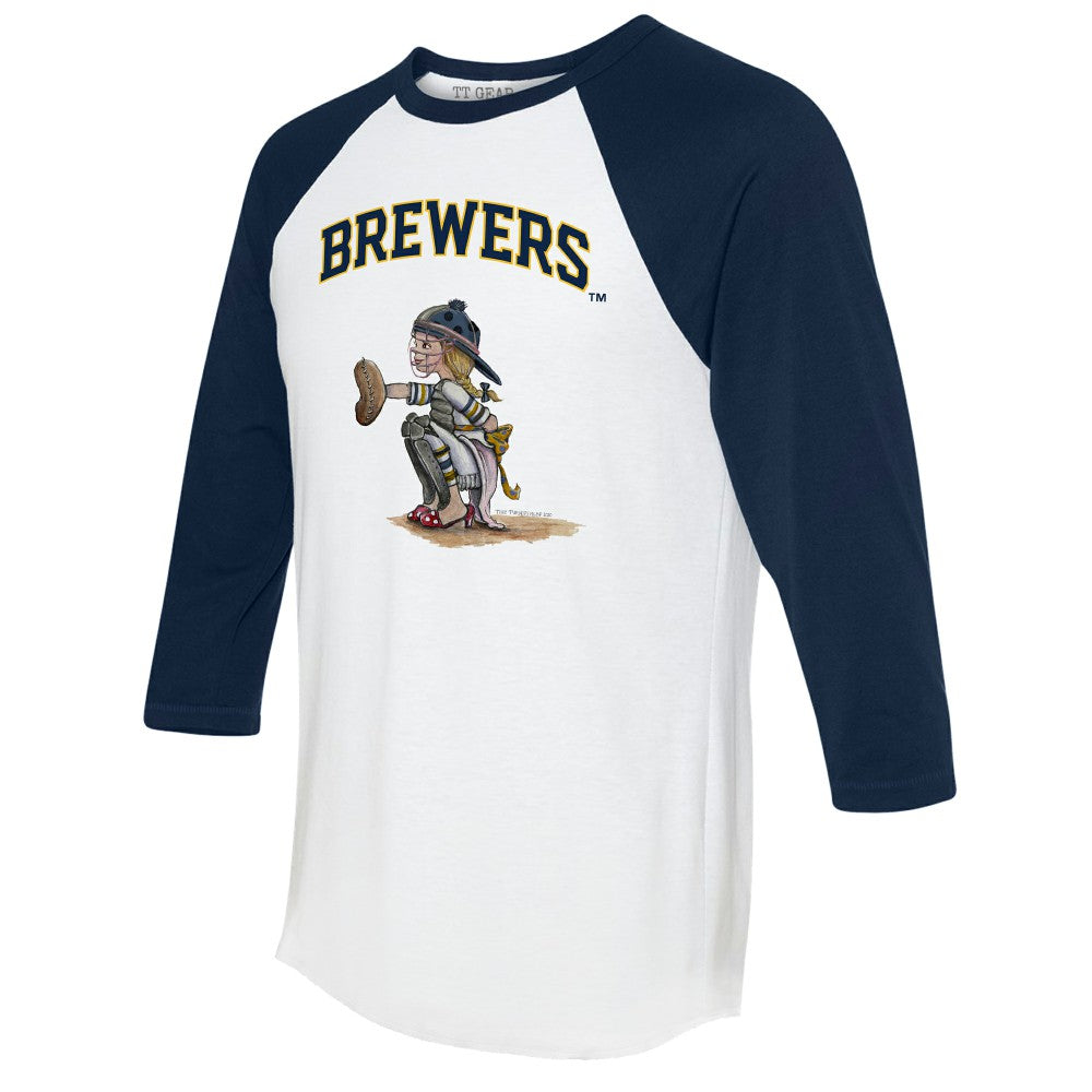 Milwaukee Brewers Tiny Turnip Women's Kate 3/4-Sleeve Raglan T-Shirt - MLB