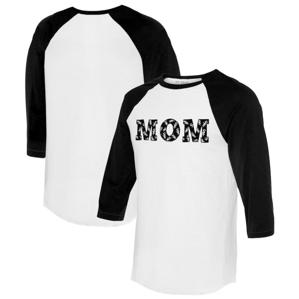 Chicago White Sox Tiny Turnip Women's Logo Mom 3/4-Sleeve Raglan T-Shirt - MLB