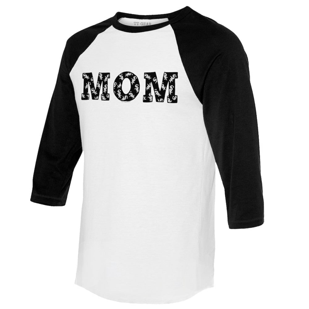 Chicago White Sox Tiny Turnip Women's Logo Mom 3/4-Sleeve Raglan T-Shirt - MLB