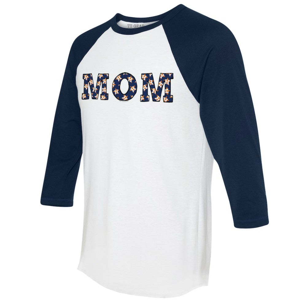 Houston Astros Tiny Turnip Women's Logo Mom 3/4-Sleeve Raglan T-Shirt - MLB