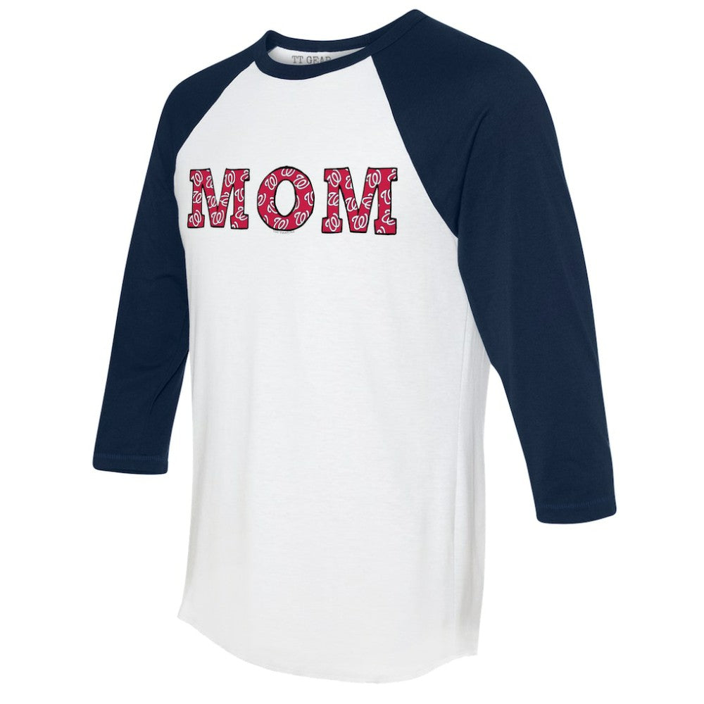 Washington Nationals Tiny Turnip Women's Logo Mom 3/4-Sleeve Raglan T-Shirt - MLB