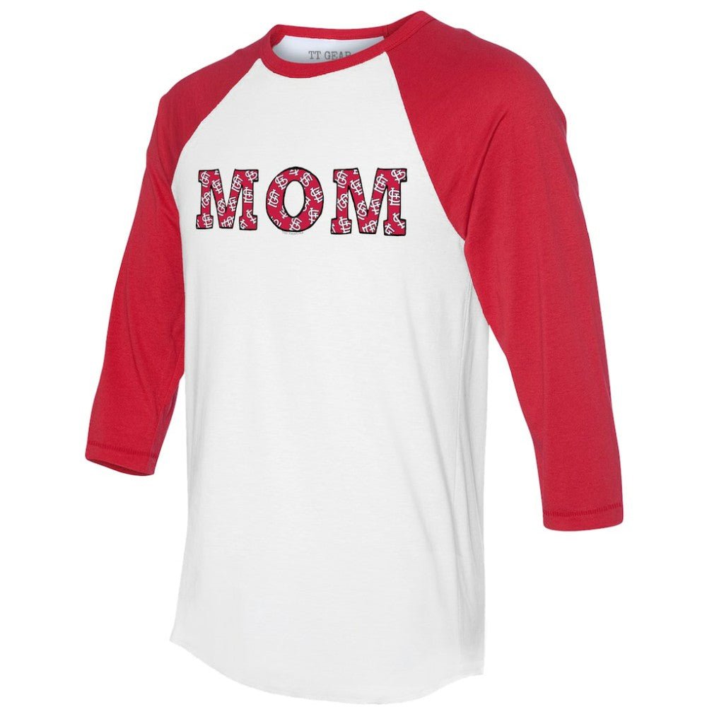 St. Louis Cardinals Tiny Turnip Women's Logo Mom 3/4-Sleeve Raglan T-Shirt - MLB