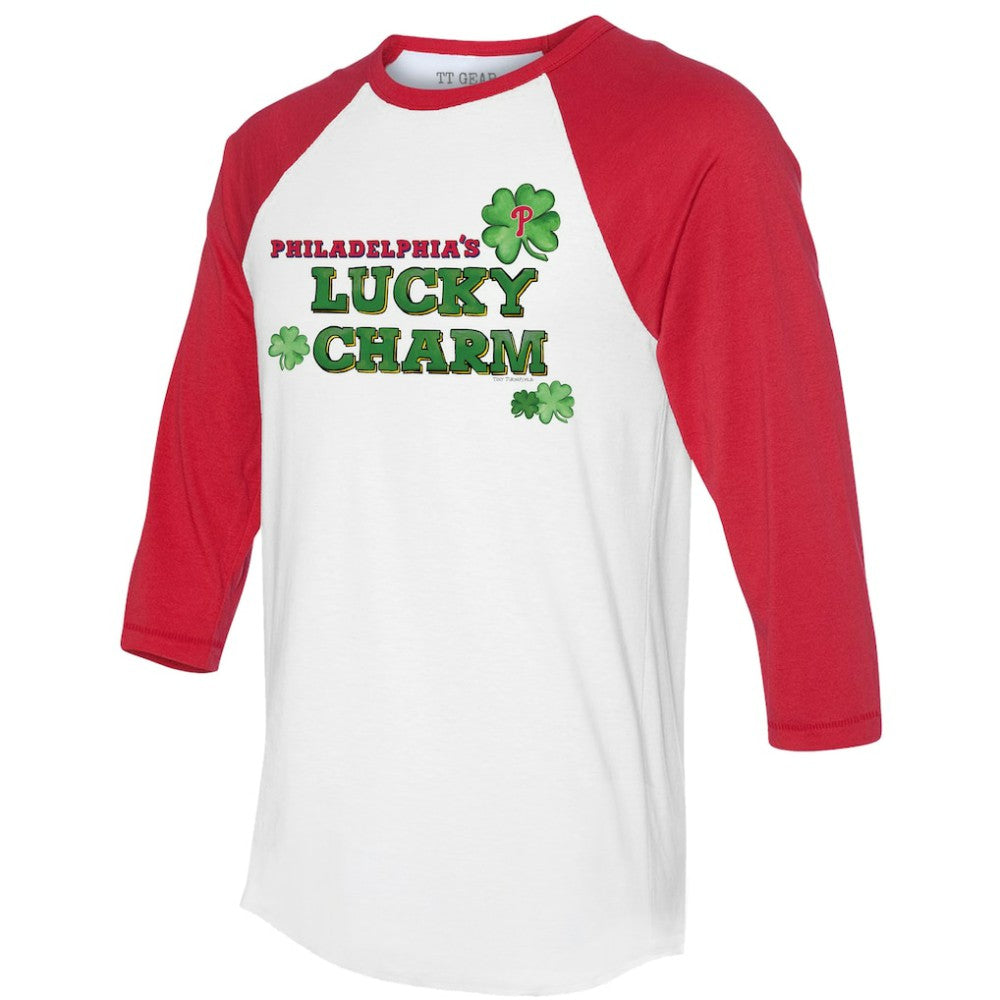 Philadelphia Phillies Tiny Turnip Women's Lucky Charm 3/4-Sleeve Raglan T-Shirt - MLB