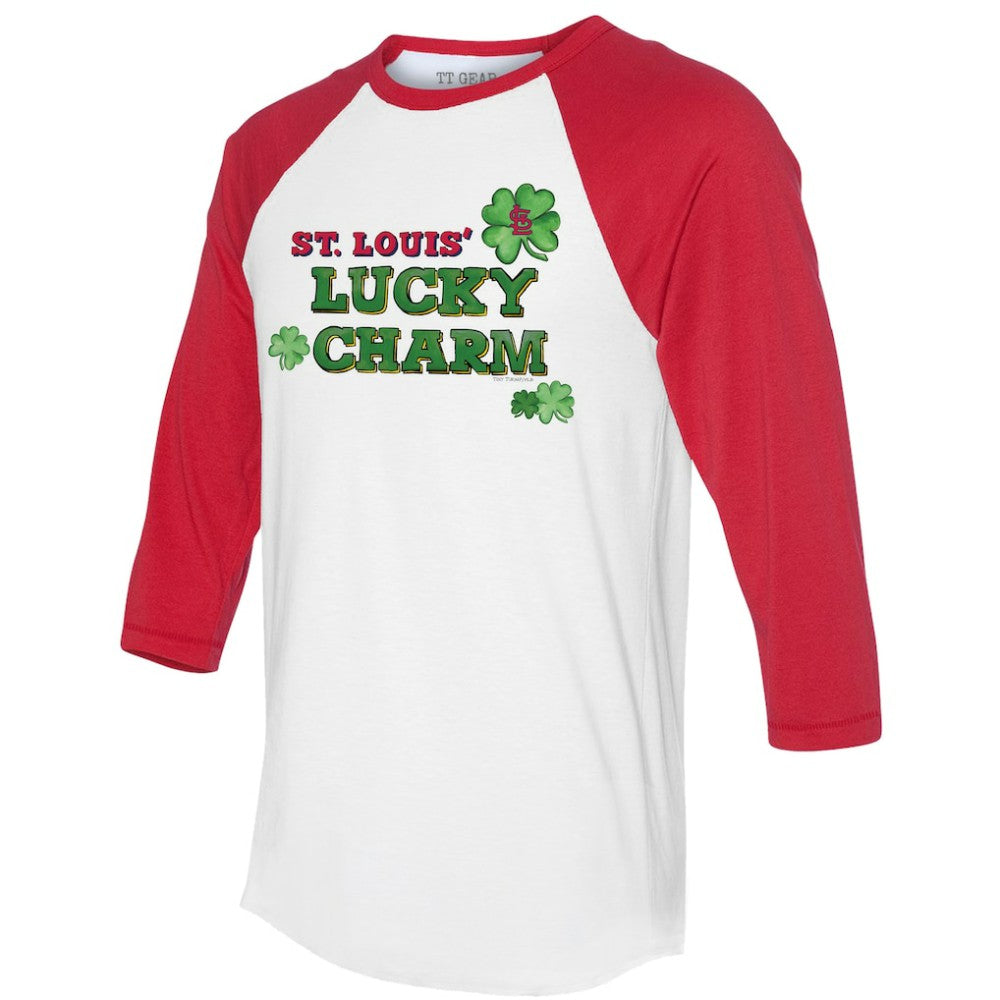 St. Louis Cardinals Tiny Turnip Women's Lucky Charm 3/4-Sleeve Raglan T-Shirt - MLB