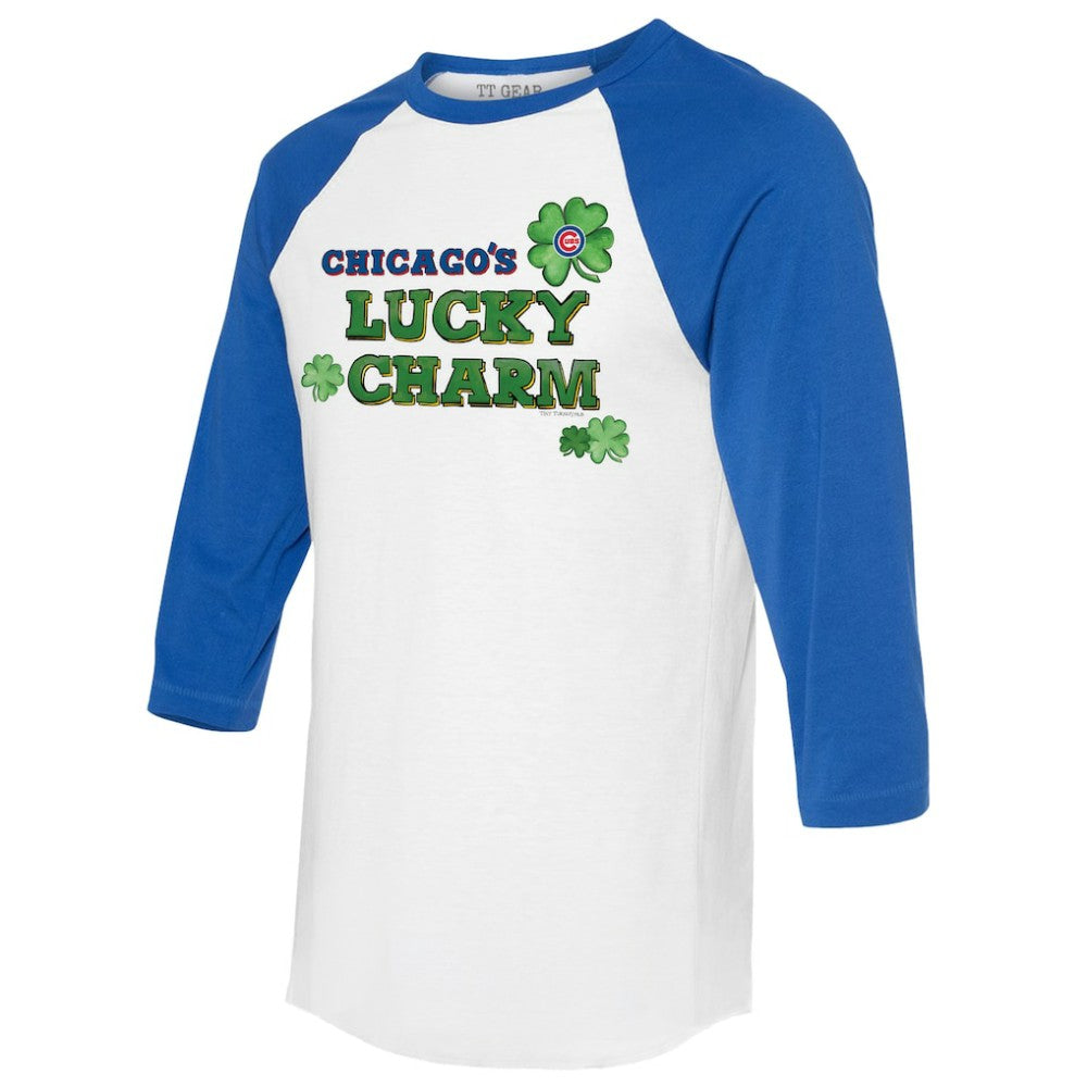 Chicago Cubs Tiny Turnip Women's Lucky Charm 3/4-Sleeve Raglan T-Shirt - MLB