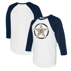 Detroit Tigers Tiny Turnip Women's Military Star 3/4-Sleeve Raglan T-Shirt - MLB