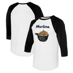 Miami Marlins Tiny Turnip Women's Nacho Helmet 3/4-Sleeve Raglan T-Shirt - MLB