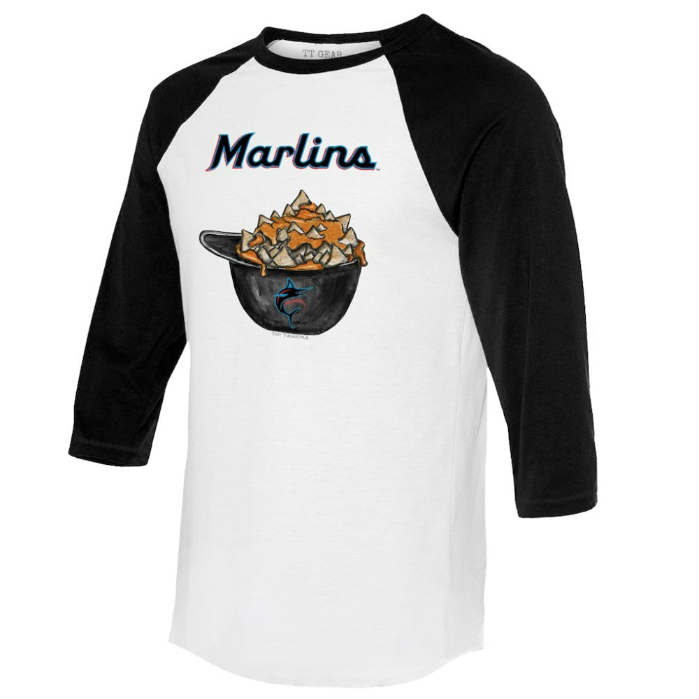 Miami Marlins Tiny Turnip Women's Nacho Helmet 3/4-Sleeve Raglan T-Shirt - MLB