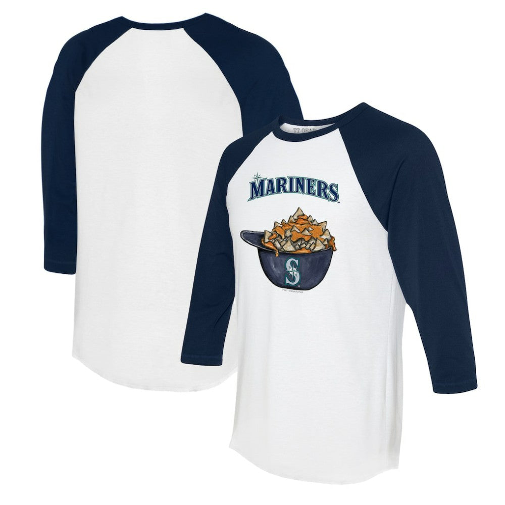 Seattle Mariners Tiny Turnip Women's Nacho Helmet 3/4-Sleeve Raglan T-Shirt - MLB