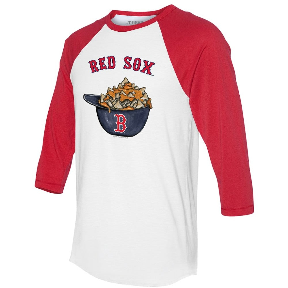 Boston Red Sox Tiny Turnip Women's Nacho Helmet 3/4-Sleeve Raglan T-Shirt - MLB