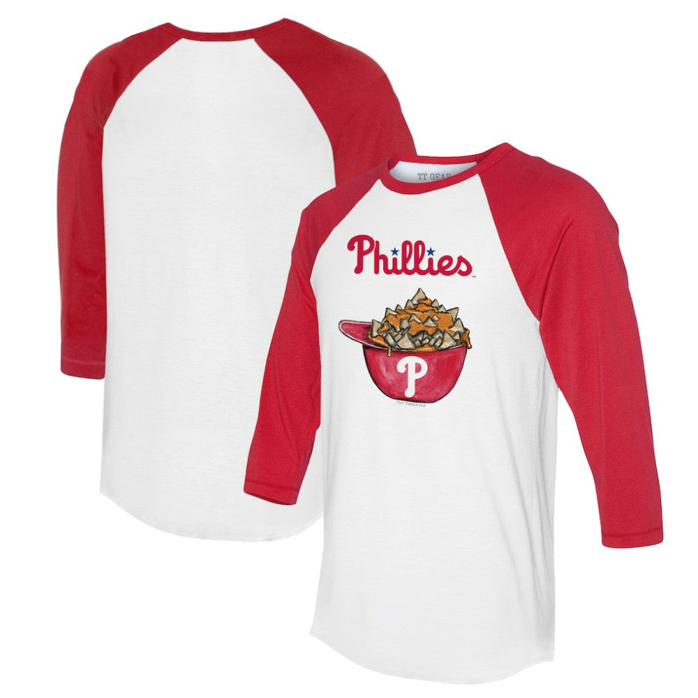Philadelphia Phillies Tiny Turnip Women's Nacho Helmet 3/4-Sleeve Raglan T-Shirt - MLB
