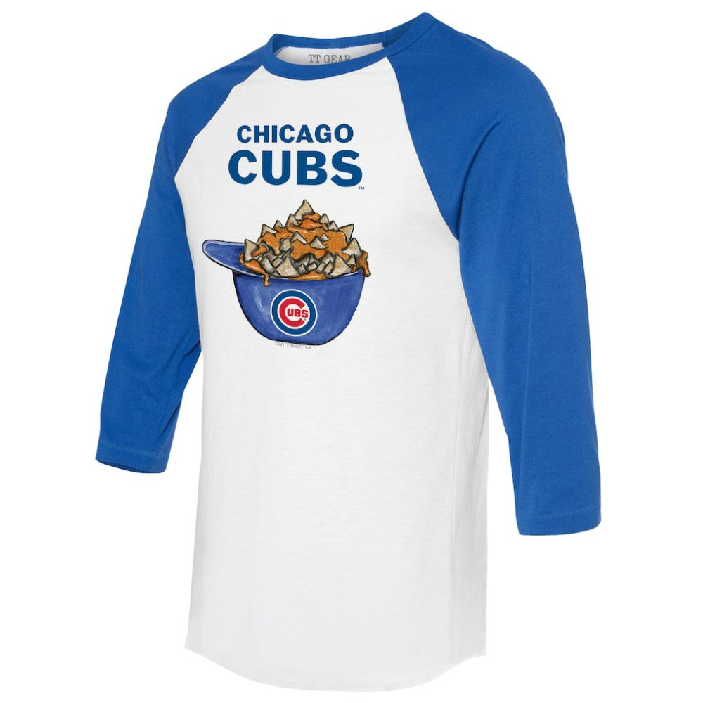 Chicago Cubs Tiny Turnip Women's Nacho Helmet 3/4-Sleeve Raglan T-Shirt - MLB