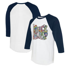 Minnesota Twins Tiny Turnip Women's Peace Love Baseball 3/4-Sleeve Raglan T-Shirt - MLB