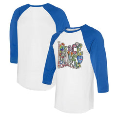 Toronto Blue Jays Tiny Turnip Women's Peace Love Baseball 3/4-Sleeve Raglan T-Shirt - MLB