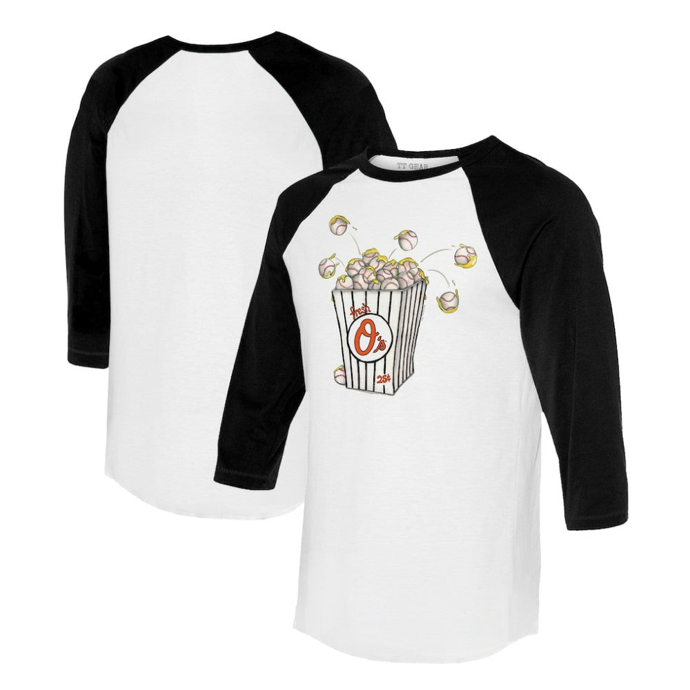 Baltimore Orioles Tiny Turnip Women's Popcorn 3/4-Sleeve Raglan T-Shirt - MLB