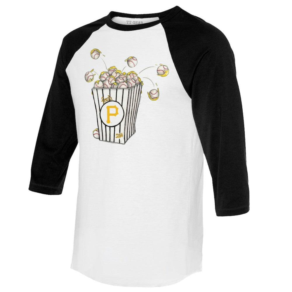 Pittsburgh Pirates Tiny Turnip Women's Popcorn 3/4-Sleeve Raglan T-Shirt - MLB