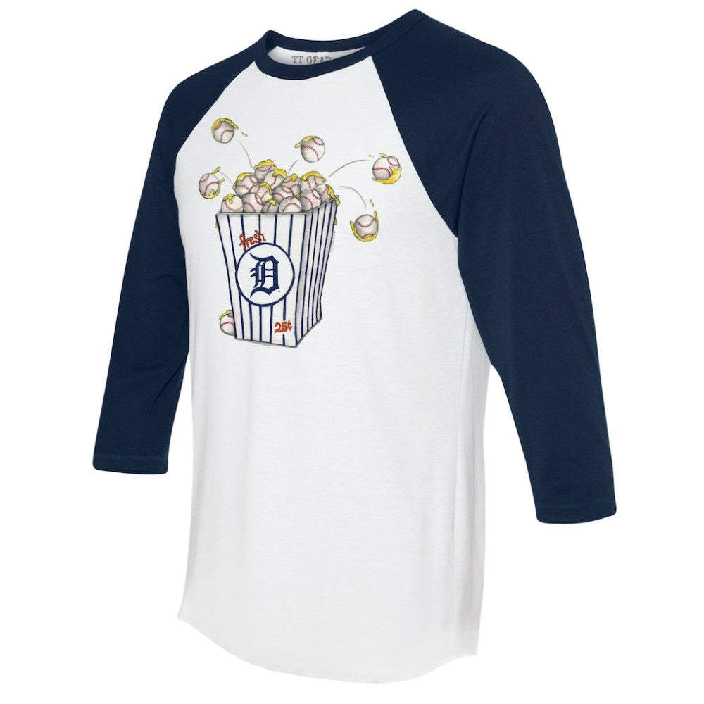 Detroit Tigers Tiny Turnip Women's Popcorn 3/4-Sleeve Raglan T-Shirt - MLB