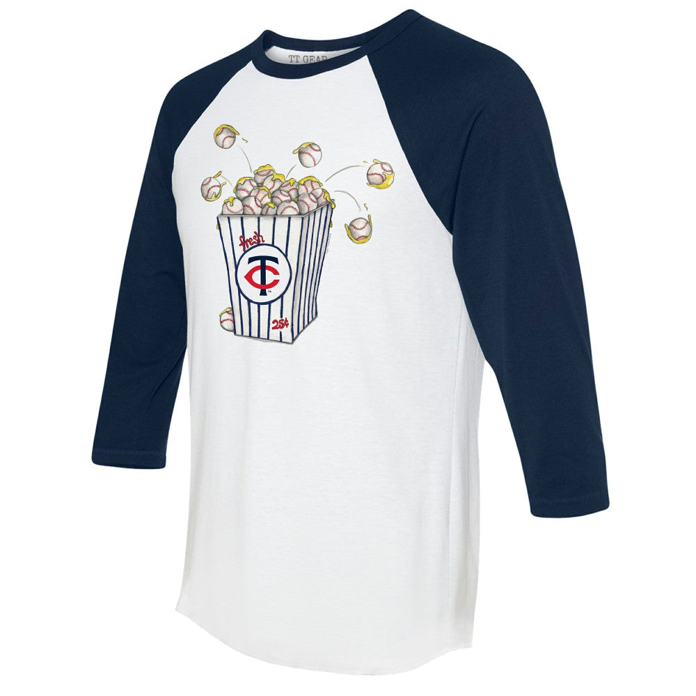 Minnesota Twins Tiny Turnip Women's Popcorn 3/4-Sleeve Raglan T-Shirt - MLB