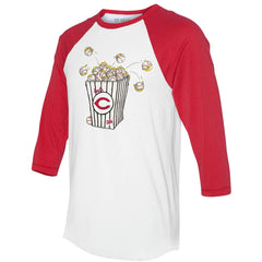 Cincinnati Reds Tiny Turnip Women's Popcorn 3/4-Sleeve Raglan T-Shirt - MLB