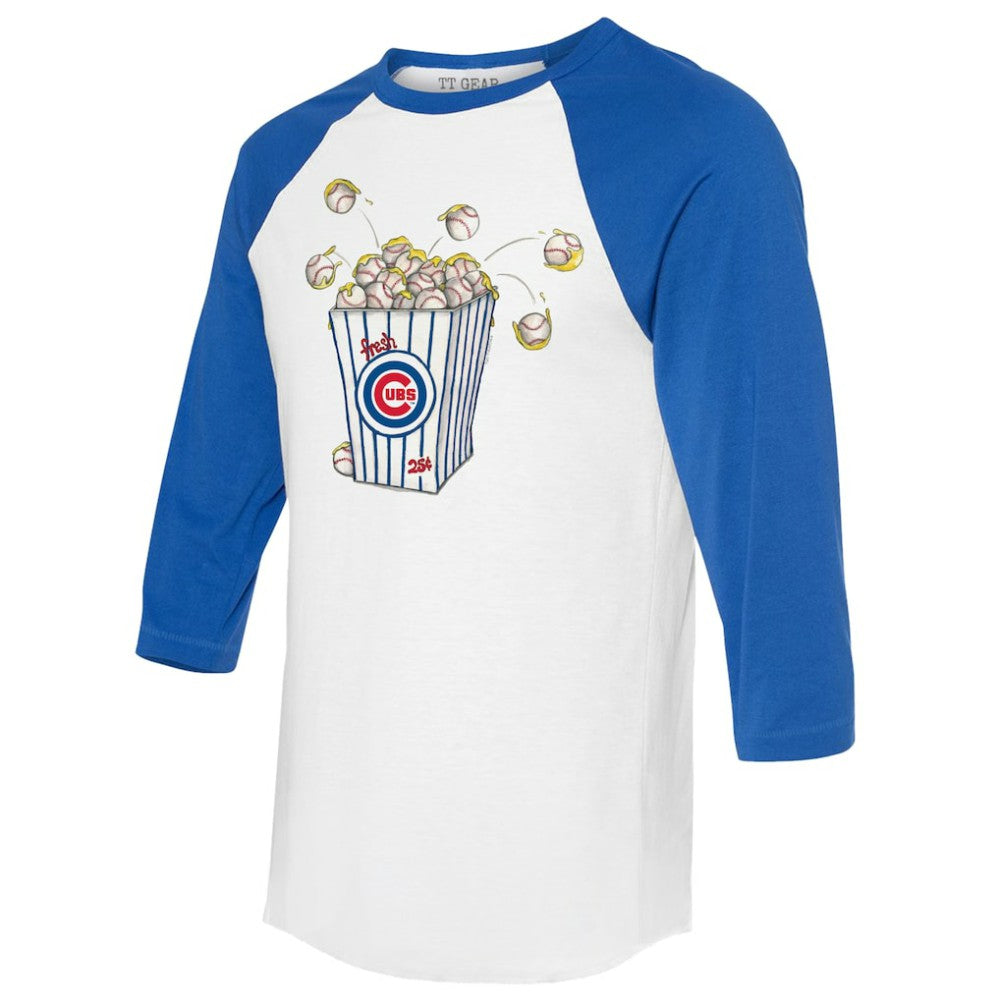 Chicago Cubs Tiny Turnip Women's Popcorn 3/4-Sleeve Raglan T-Shirt - MLB