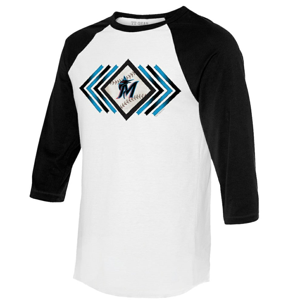 Miami Marlins Tiny Turnip Women's Prism Arrows 3/4-Sleeve Raglan T-Shirt - MLB