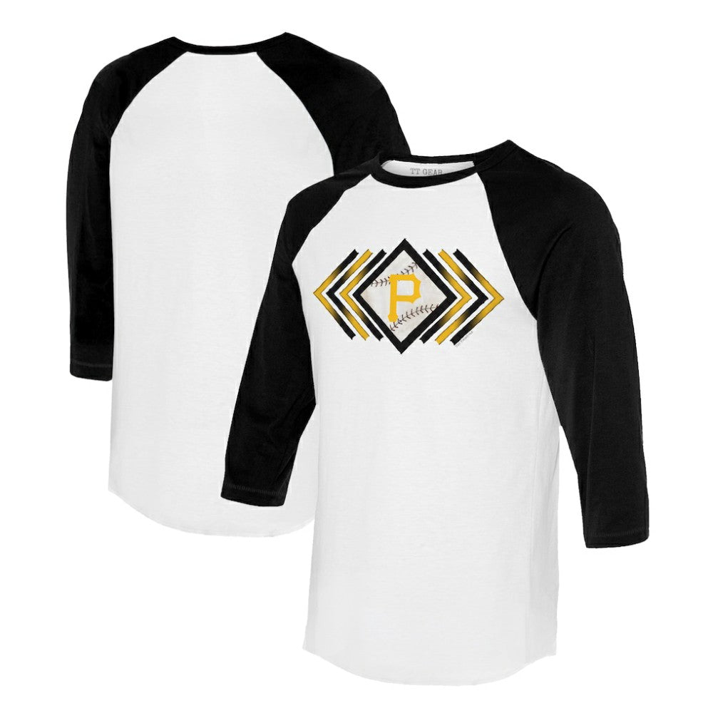 Pittsburgh Pirates Tiny Turnip Women's Prism Arrows 3/4-Sleeve Raglan T-Shirt - MLB