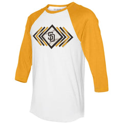 San Diego Padres Tiny Turnip Women's Prism Arrows 3/4-Sleeve Raglan T-Shirt - MLB