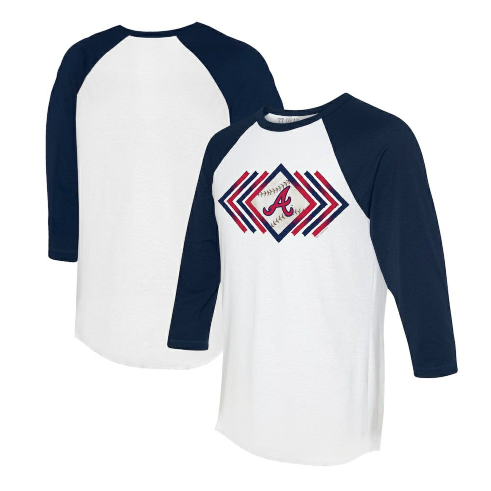 Atlanta Braves Tiny Turnip Women's Prism Arrows 3/4-Sleeve Raglan T-Shirt - MLB