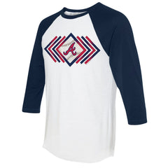 Atlanta Braves Tiny Turnip Women's Prism Arrows 3/4-Sleeve Raglan T-Shirt - MLB