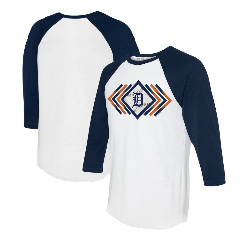 Detroit Tigers Tiny Turnip Women's Prism Arrows 3/4-Sleeve Raglan T-Shirt - MLB