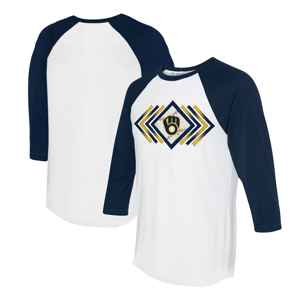 Milwaukee Brewers Tiny Turnip Women's Prism Arrows 3/4-Sleeve Raglan T-Shirt - MLB