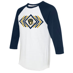 Milwaukee Brewers Tiny Turnip Women's Prism Arrows 3/4-Sleeve Raglan T-Shirt - MLB