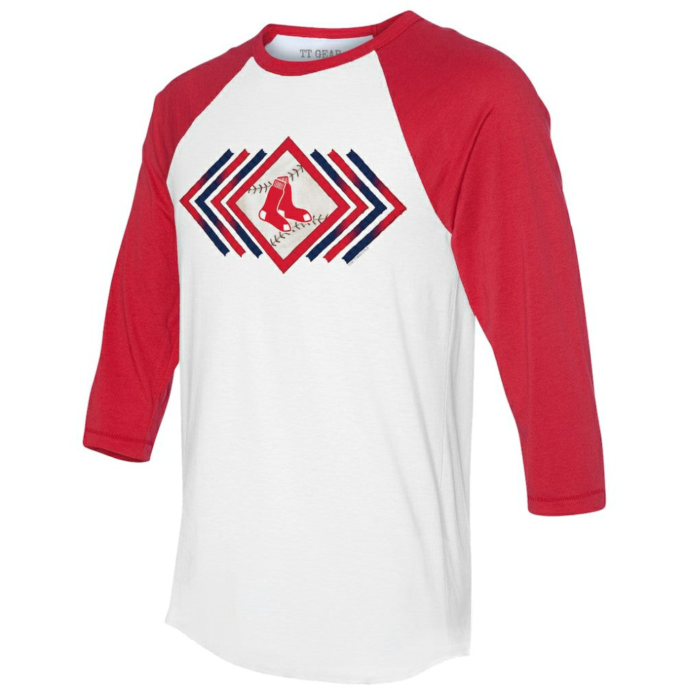 Boston Red Sox Tiny Turnip Women's Prism Arrows 3/4-Sleeve Raglan T-Shirt - MLB