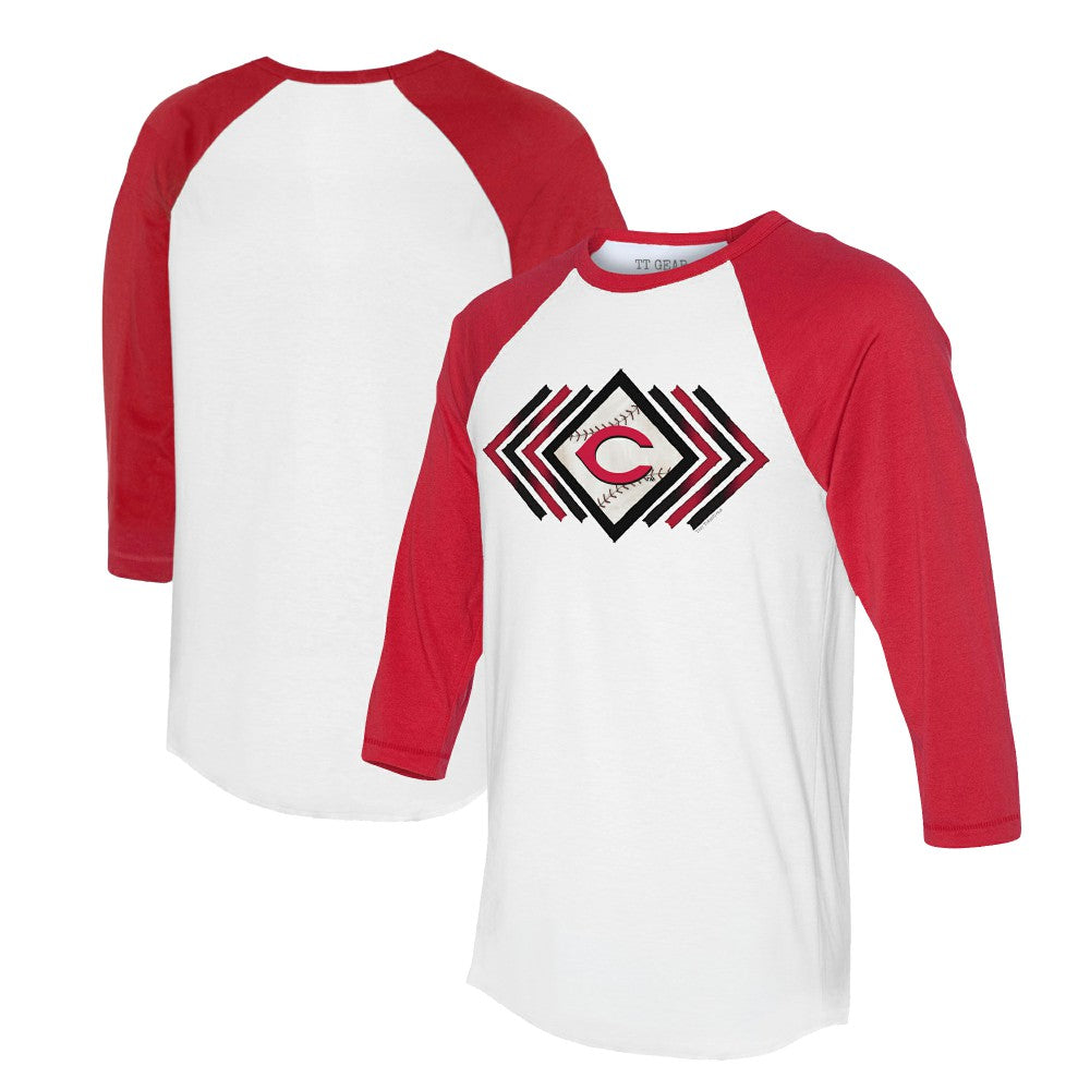 Cincinnati Reds Tiny Turnip Women's Prism Arrows 3/4-Sleeve Raglan T-Shirt - MLB