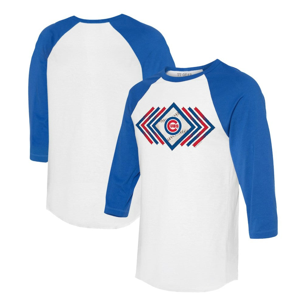 Chicago Cubs Tiny Turnip Women's Prism Arrows 3/4-Sleeve Raglan T-Shirt - MLB