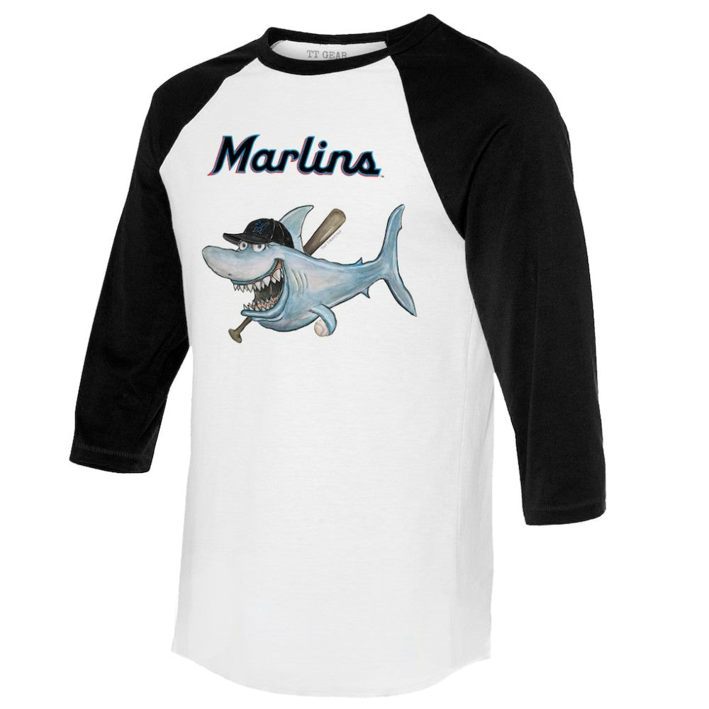 Miami Marlins Tiny Turnip Women's Shark 3/4-Sleeve Raglan T-Shirt - MLB