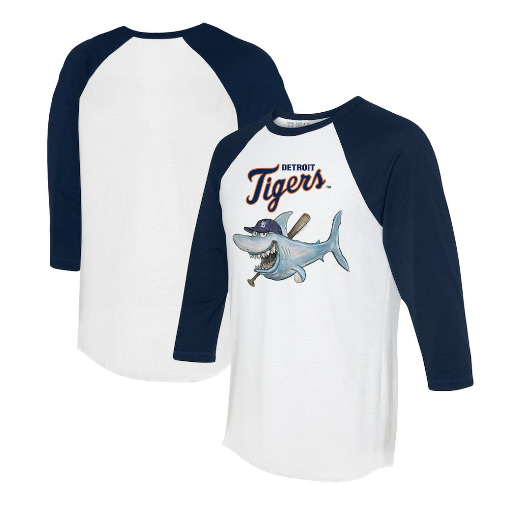 Detroit Tigers Tiny Turnip Women's Shark 3/4-Sleeve Raglan T-Shirt - MLB