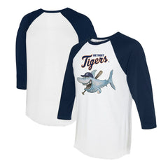 Detroit Tigers Tiny Turnip Women's Shark 3/4-Sleeve Raglan T-Shirt - MLB