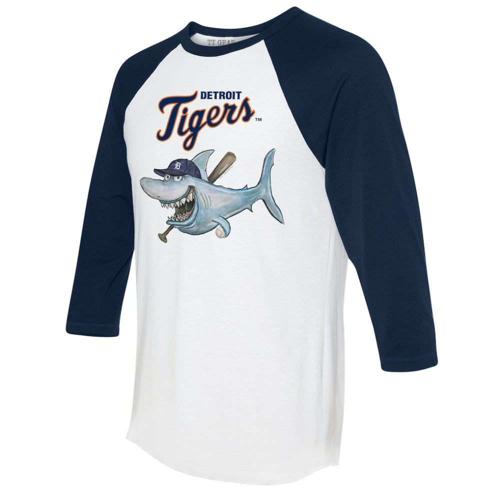 Detroit Tigers Tiny Turnip Women's Shark 3/4-Sleeve Raglan T-Shirt - MLB