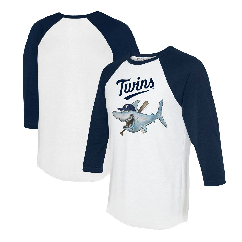 Minnesota Twins Tiny Turnip Women's Shark 3/4-Sleeve Raglan T-Shirt - MLB