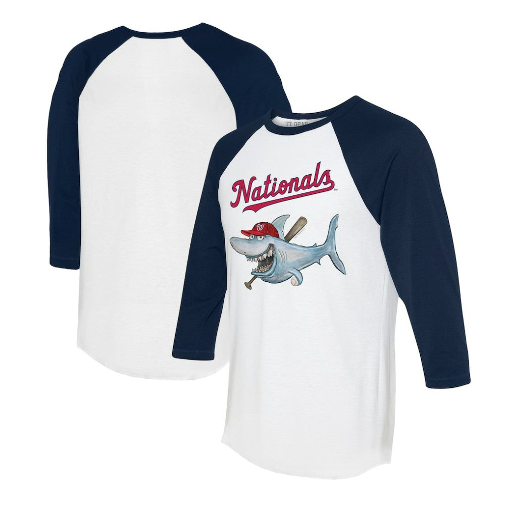 Washington Nationals Tiny Turnip Women's Shark 3/4-Sleeve Raglan T-Shirt - MLB