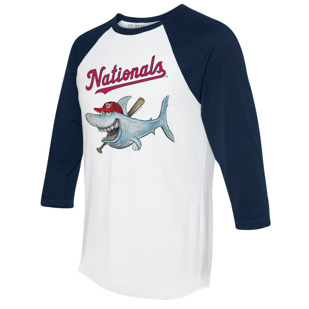 Washington Nationals Tiny Turnip Women's Shark 3/4-Sleeve Raglan T-Shirt - MLB