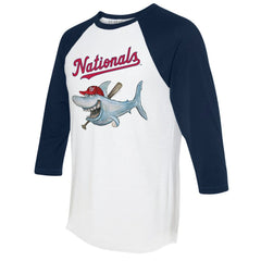 Washington Nationals Tiny Turnip Women's Shark 3/4-Sleeve Raglan T-Shirt - MLB