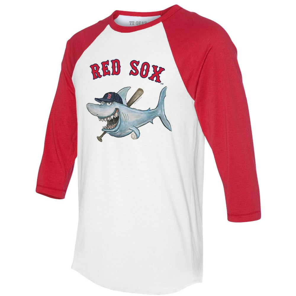 Boston Red Sox Tiny Turnip Women's Shark 3/4-Sleeve Raglan T-Shirt - MLB