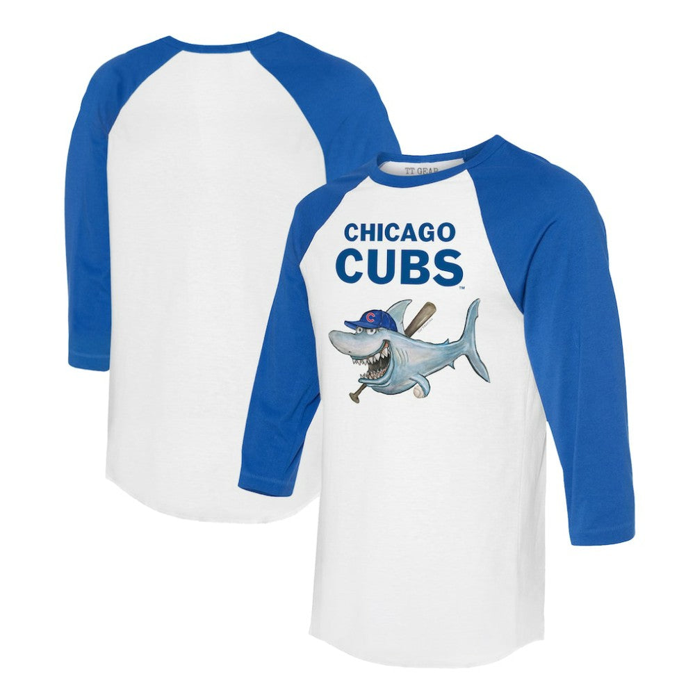 Chicago Cubs Tiny Turnip Women's Shark 3/4-Sleeve Raglan T-Shirt - MLB