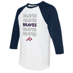 Atlanta Braves Tiny Turnip Women's Stacked 3/4-Sleeve Raglan T-Shirt - MLB
