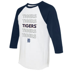 Detroit Tigers Tiny Turnip Women's Stacked 3/4-Sleeve Raglan T-Shirt - MLB